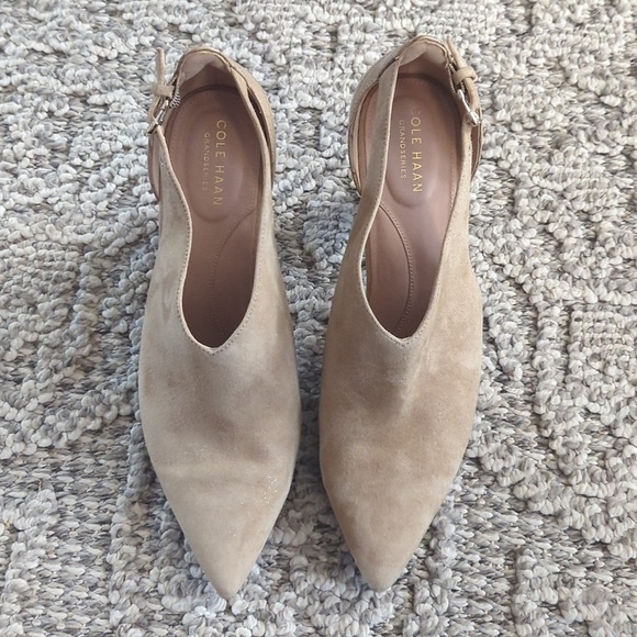 Cole Haan Shoes - Cole Haan Grandseries Leather Tan Heels With Adjustable Ankle. 2.5" Heel.